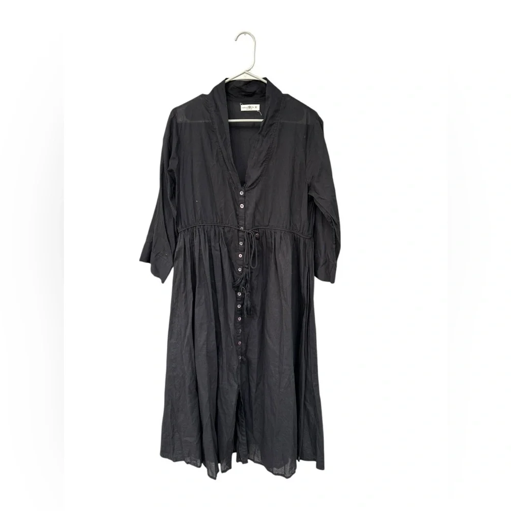 Natural Life 100% Organic Cotton Long Sleeve Dress - Size Medium - Black - Picture 6 of 14